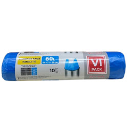 VI Pack pytle na odpadky zavazovací 60L10ks Modrý / có quai (50)