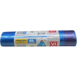 VI Pack pytle na odpadky zatahovací 60L 60x72cm 10ks Modrý/có day rút (50)