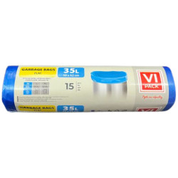 VI Pack pytle na odpadky 35L 50x62cm 15ks Modrý / khong quai (50)