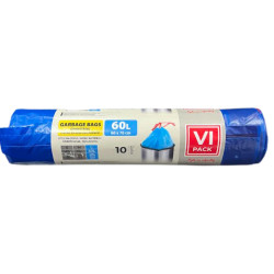 VI Pack pytle na odpadky zatahovací 60L 60x70cm 10ks Modrý/có day rút (30)