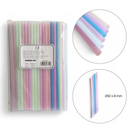 Brčka plastová znovupoužitelná Pastel 250x8mm 100ks IMC-04344