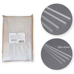 Brčka plastová znovupoužitelná Průhledná 250x8mm 100ks IMC-04340