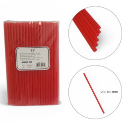 Brčka plastová znovupoužitelná Červená 250x8mm 100ks IMC-04342
