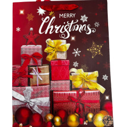 Dárková taška MERRY CHRISTMAS Size M 25,5x33x10 KOD: 81546 (12)