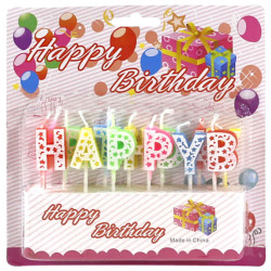 Dortová svíčka Happy Birthday PT12228 (bal/12ks)