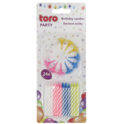 Toro party svíčky dortové s držáčkem 24ks (12)