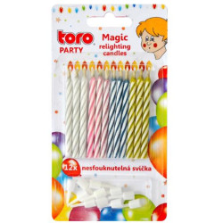 Toro party svíčky na dort nesfouknutelné 12ks (12)
