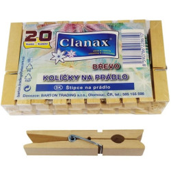 Clanax Kolíčky na prádlo dřevěné 20ks