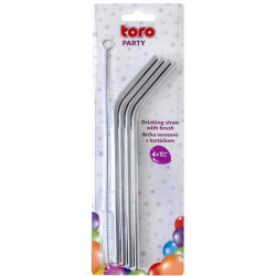 Toro Party brčka nerezová eco set 4ks +1ks čisticí kartáček