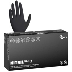 Rukavice jednorázové nitrolové Nitril Ideal3 100ks černé S