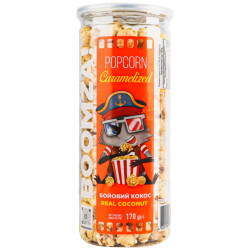 Boomza Popcorn Caramelized 170g dóza - Real Coconut
