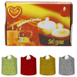 Svíčka na baterie Čajové Glitr 3,5 x 4cm PT11526 (24) / Nen dien