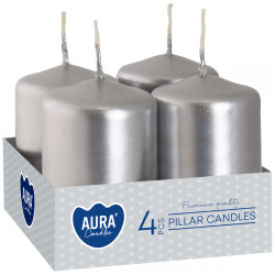 Bispol adventní svíčky 4ks SW40x60 válec - Metalic Silver (12) kód 271