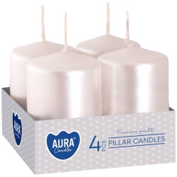 Bispol adventní svíčky 4ks SW40x60 válec - Metalic White (12) kód 190