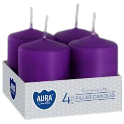 Bispol adventní svíčky 4ks SW40x60 válec - Nometal fialová (12) kód 040