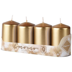 Golden D. adventní svíčky 4ks Slupek 40x70mm - Metalic Gold (24)