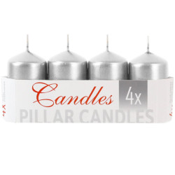 Golden D. adventní svíčky 4ks Slupek 40x70mm - Metalic Silver (24)