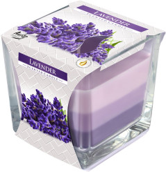 Bispol 3barevná svíčka ve skle 170g Lavender (hop vuong) (6)
