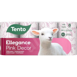 TENTO toaletní papír 8rolí Ellegance Pink decor (bal/7ks)