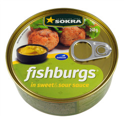 SOKRA 240g Fishburgs pečenáče sladkokyselá omáčka (24)