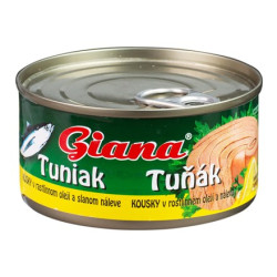 GIANA tuňák kousky 185g/ 170g EO v rostlinném oleji
