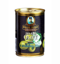 F.J.KAISER olivy zelené plech 314ml plněné sýrovou pastou