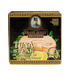 F.J.KAISER tuňák steak 80g RP v rostlinném oleji s citronem (48)