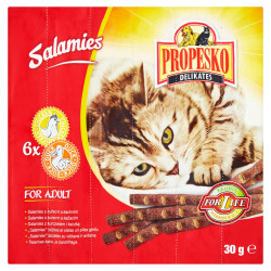 Propesko salamies kočka kuřecí a kachní 6ks - 30g