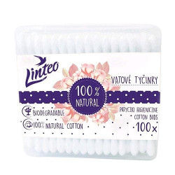 Linteo Vatové tyčinky v krabici 100ks (120) / Ngoay tai hop