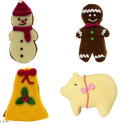 Rej Perník zdobený 50g MIX zvonek, kapřík, rukavice, sněhulák, prasátko (36)