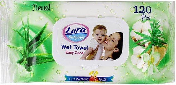 chi tiết LARA vlhčené ubrousky 120ks klip Aloe vera (12)