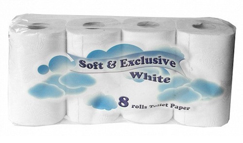detail TP Soft exclusive toaletní papír 8ks - Bílý (bal/8ks)