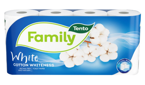 TENTO toaletní papír 8rolí Family white 2 vrstvý (bal/8ks)