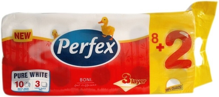 detail Perfex Toaletní papír 3vrstvý 10ks - Pure White (bal/8ks)