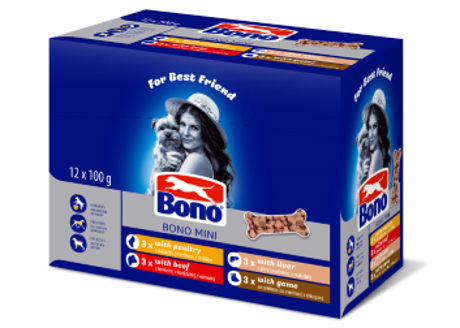 detail BONO kapsička pro psy malých plemen mix 12ks x 100g