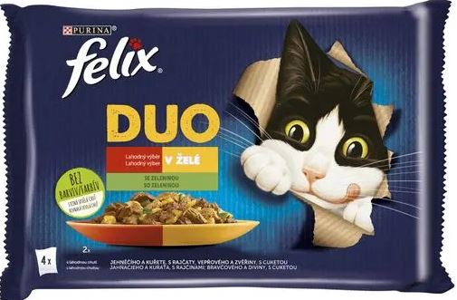 detail Felix Fantastic Duo MP 4x85g jehněčí a kuře s rajčaty/vepřové zvěřina s cuketa (