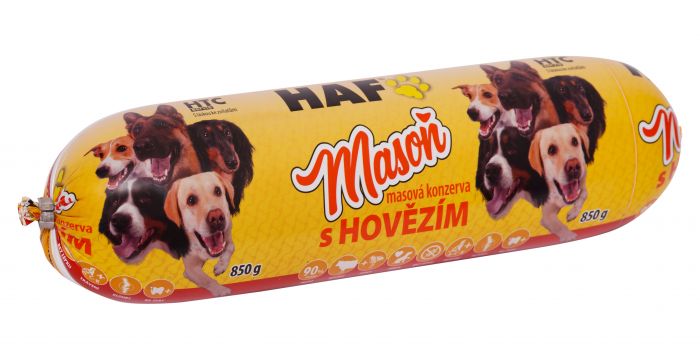 detail HAF Masoň s hovězím masem 850g