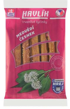 detail HAVLÍK Trvanlivé tyčinky se sýrem a solí 90g Medvědí česnek (30)