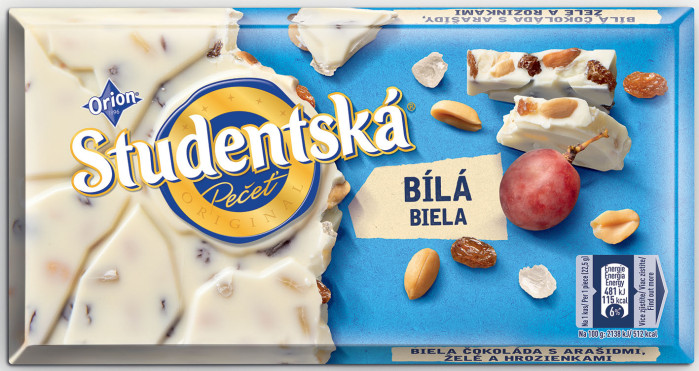 chi tiết Studentská pečeť 170g Bílá čokoláda s arašídy, želé a hrozny (16)