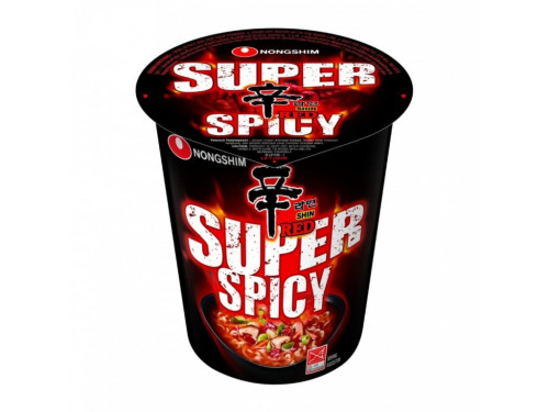 NongShim 68g cup Shin Ramuyn Super Spicy red (Mi coc) černý