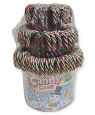 detail JohnyBee candy cane 12g lízátko Snowman red,white,green (100)
