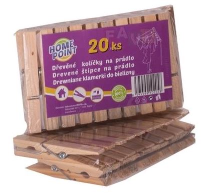 chi tiết Home point Kolíčky dřevěné 20ks 30/bal