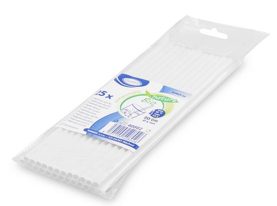 chi tiết Gastro Slámky papírové 20cm/25ks bílé