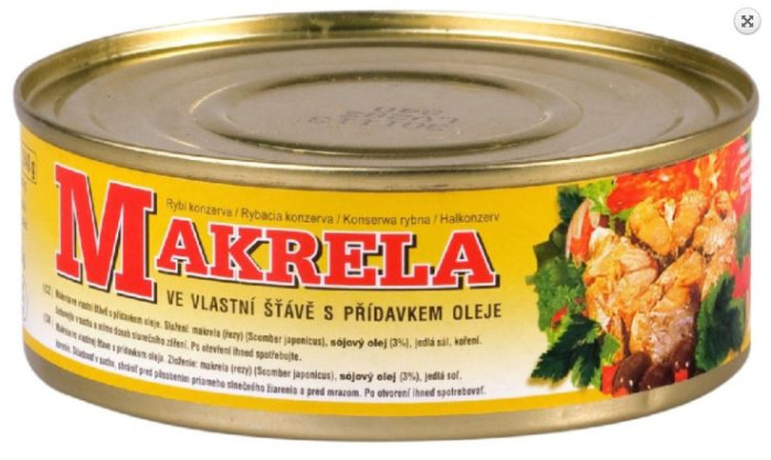 detail GIANA makrela 240g EO ve vlastní šťávě s přídavkem oleje