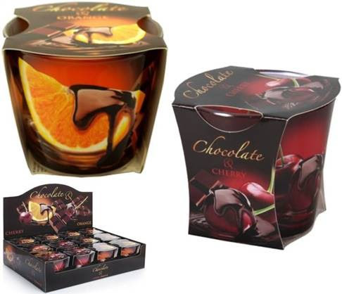 detail Bartek svíčka sklo 115g Chocolate Cherry & Orange (12)
