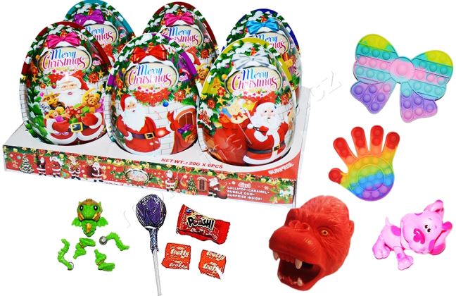 chi tiết Vajíčko plastové XXXL 20g Merry Christmas Vánoční surprise 17,5cm (6)