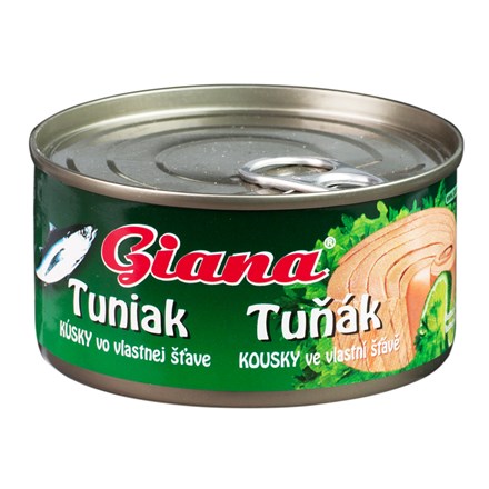 detail GIANA tuňák kousky 185g / 170g EO ve vlastní šťávě