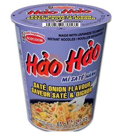detail Mi hao hao instantní nudle v kelímku 69g sate (12)