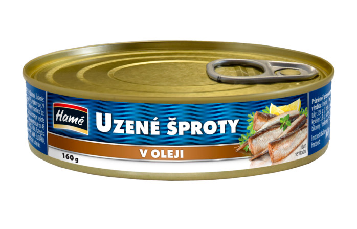 chi tiết HAMÉ Šproty uzené v olej 160g