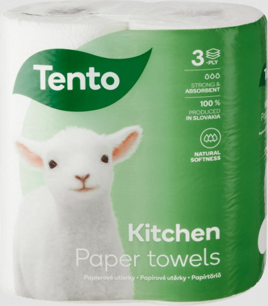 chi tiết TENTO kuchyňské utěrky 2role Kitchen Inovations 3 vrstvý (bal/14ks)
